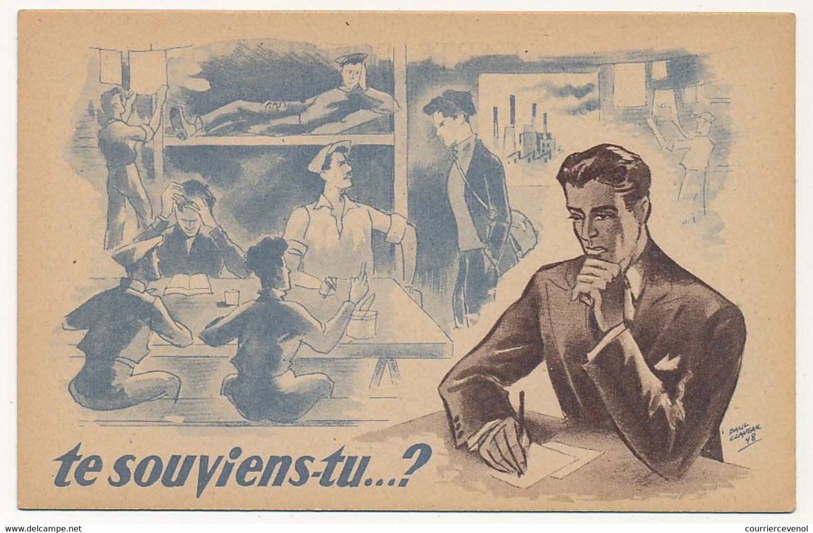 CPSM - Te Souviens-tu ? Illustration Paul Claveau (1948) S.T.O. - Oorlog 1939-45
