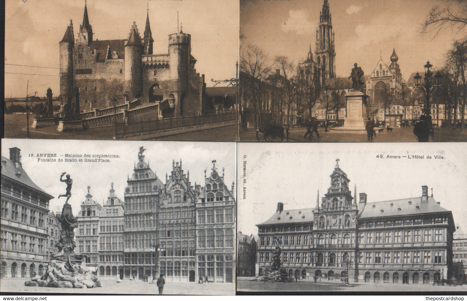 QUATRE CARTES DE ANVERS ANTWERP  MORE BELGIUM LISTED @ 1 EURO OR LESS - Antwerpen