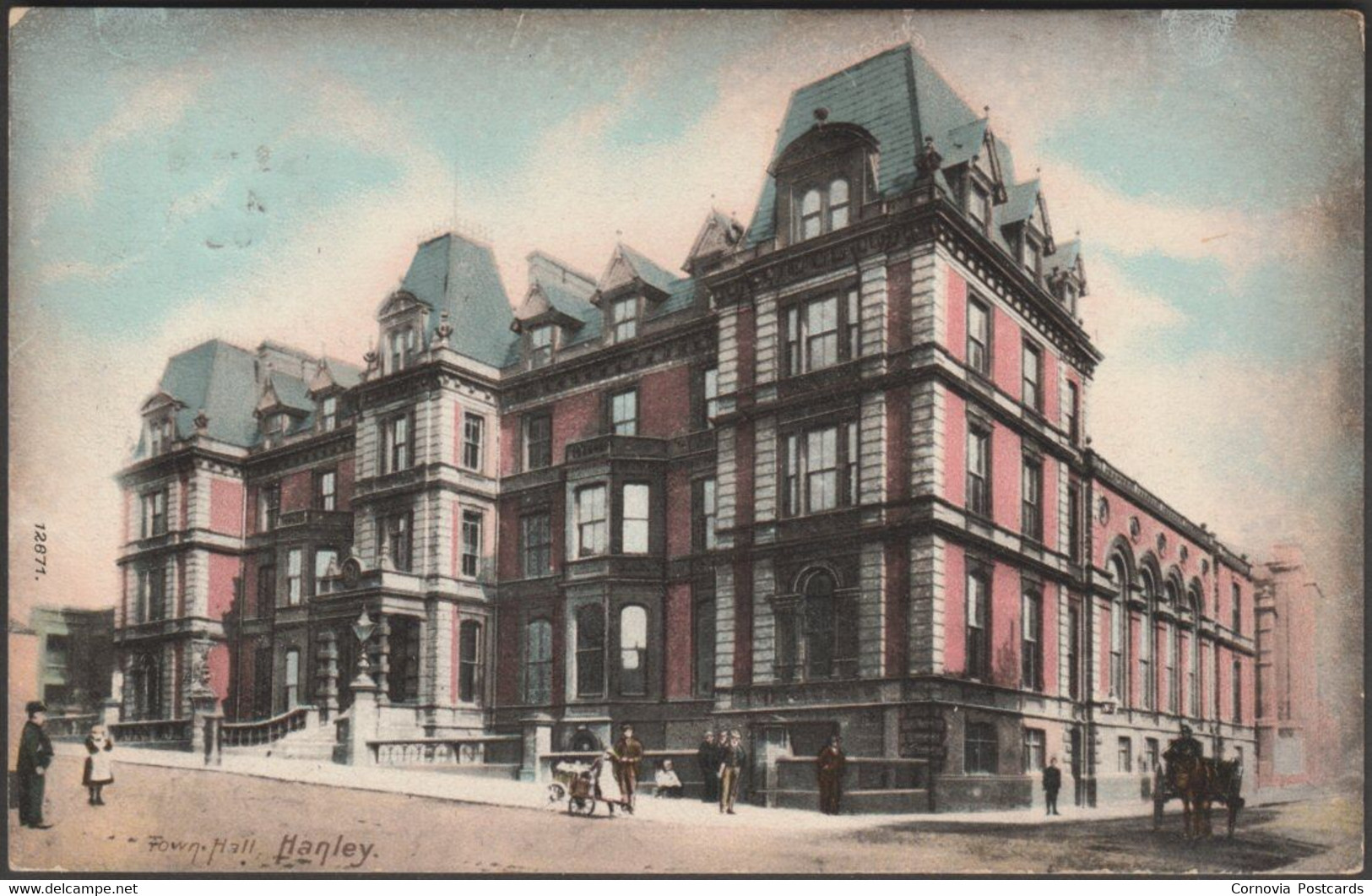 Town Hall, Hanley, Staffordshire, 1906 - Postcard - Stoke-on-Trent