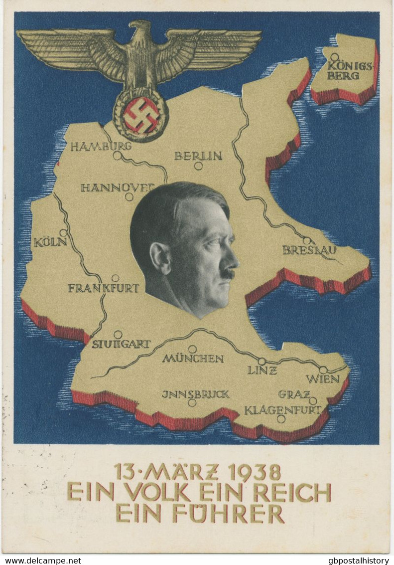 ÖSTERREICH OSTMARK 1938 Sonderpostkarte Deutsches Reich Anlässlich Der Abstimmung über Den Anschluß Österreichs Mit K2 - Andere & Zonder Classificatie