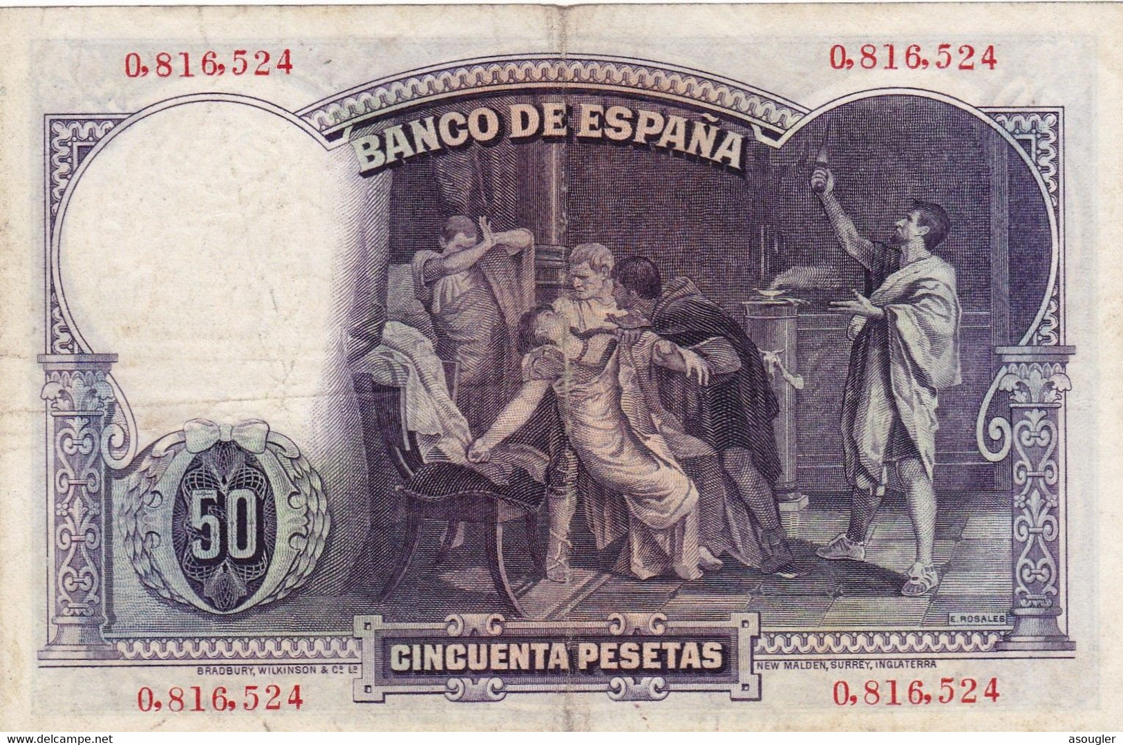 SPAIN 50 PESETAS 1931 VF P-82 "free Shipping Via Regular Air Mail (buyer Risk)" - 50 Peseten