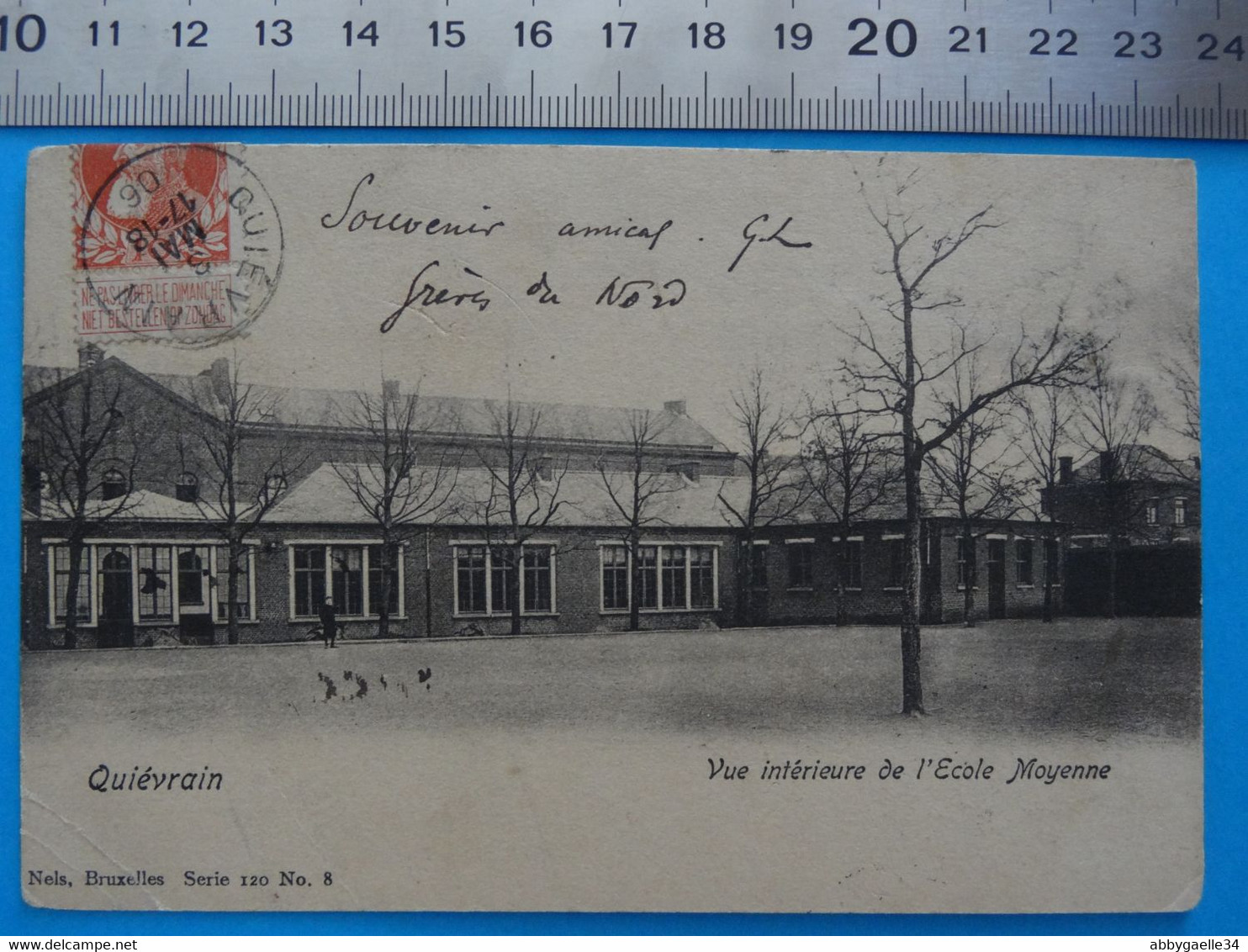 CPA De 1906 De QUIEVRAIN (Hainaut) Vue Intérieure De L'Ecole Moyenne Editeur Nels, Bruxelles Série 120 N°8 - Quievrain