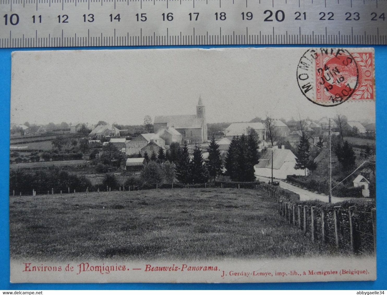 CPA De 1907 Environ De MOMIGNIES (Namur) Beauwels Panaroma Edit. J. Gerday-Lemye, Imp.-lib. à Momignies (Belgique) - Momignies