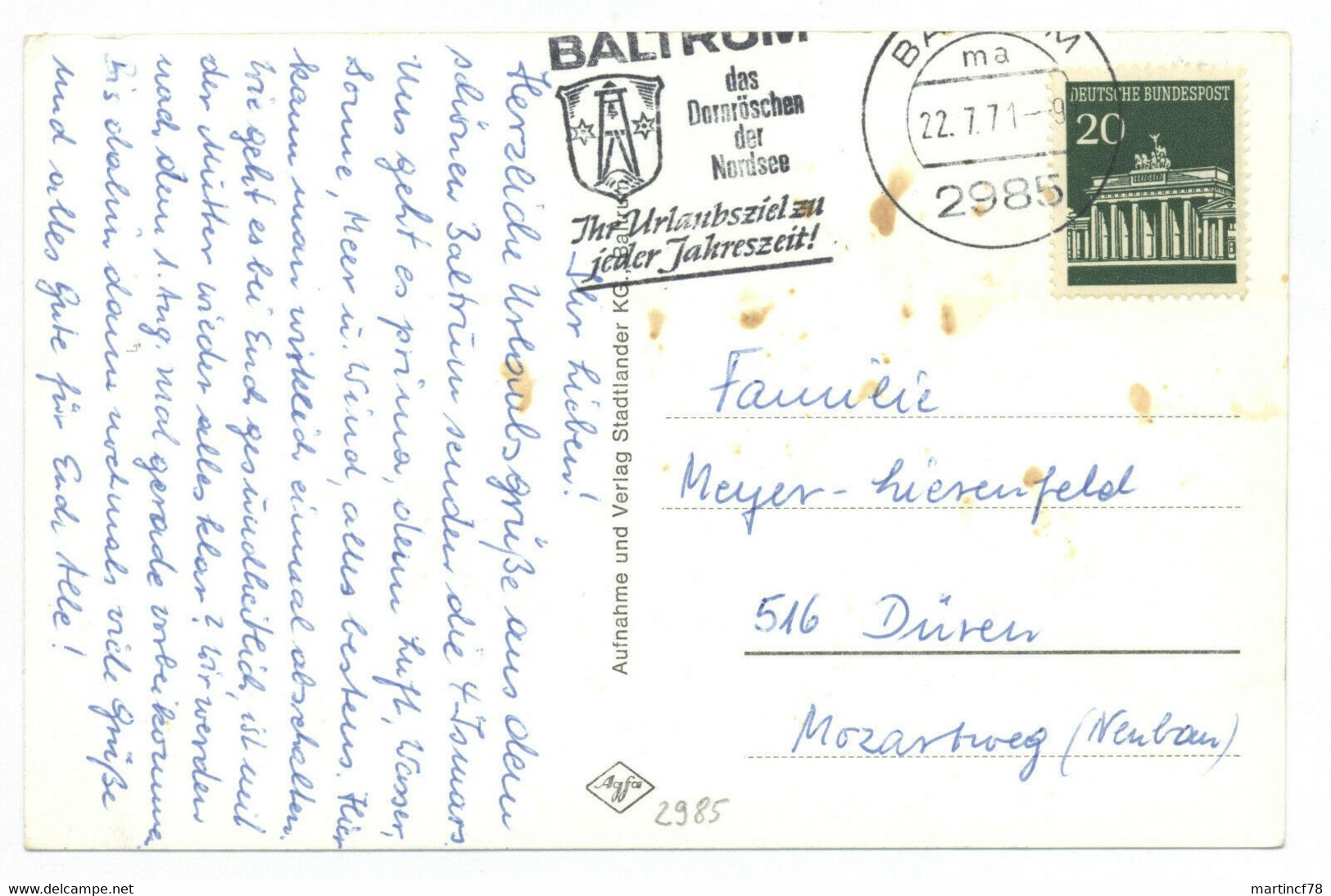 2985 Nordseebad Baltrum Innenhof Von St. Nikolaus 1971 - Aurich