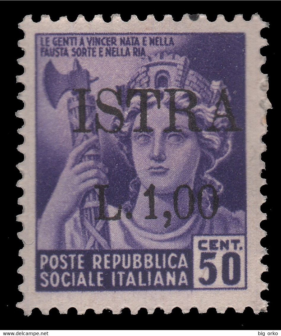 ISTRIA (POLA) - Occupazione Jugoslava Lire 1 Su 50 C. Violetto (n° 507) - 1945 - Occup. Iugoslava: Istria