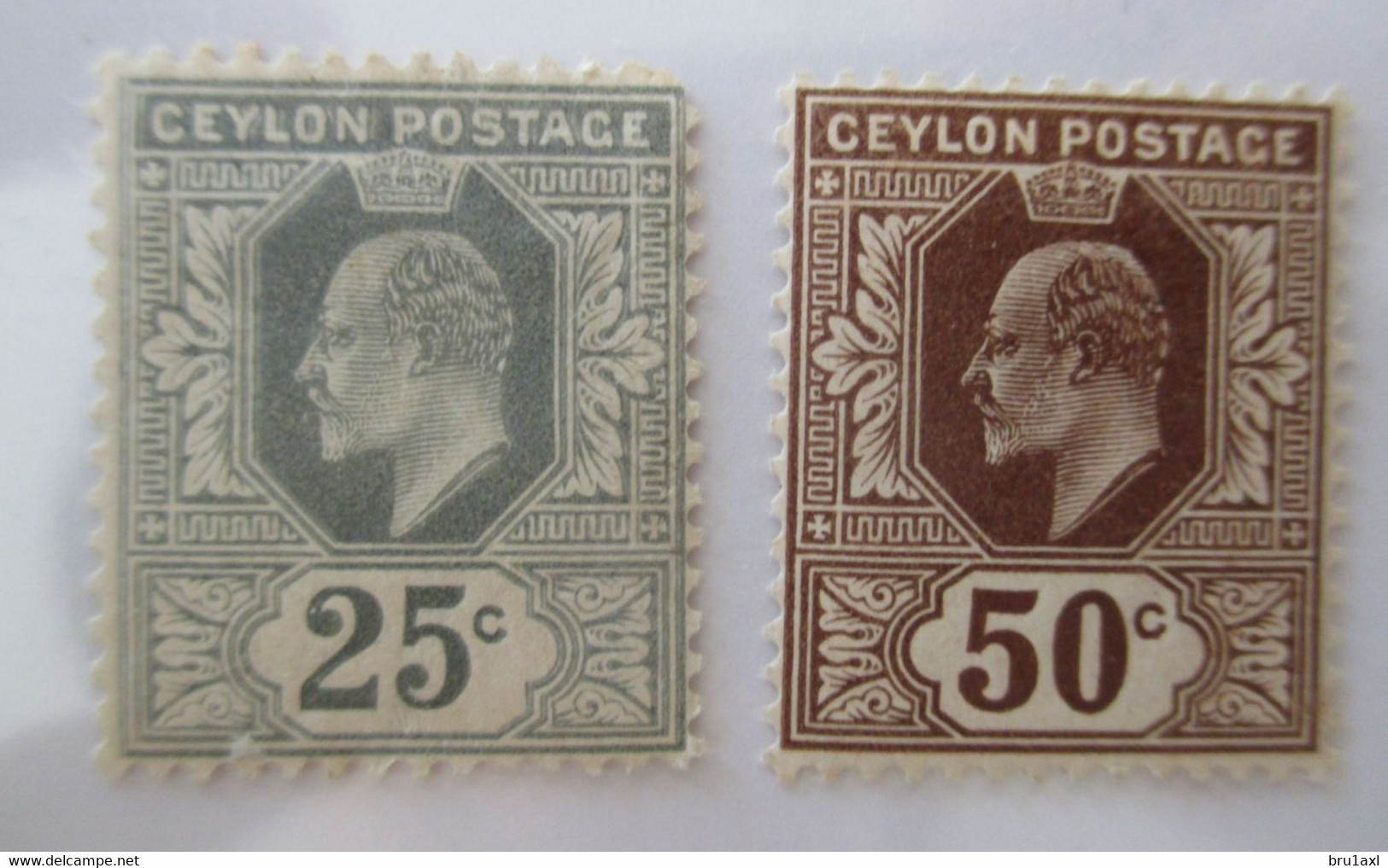 Ceylon 1910-1911 Yv 172 MLH & 173 MNH (96) - Ceilán (...-1947)