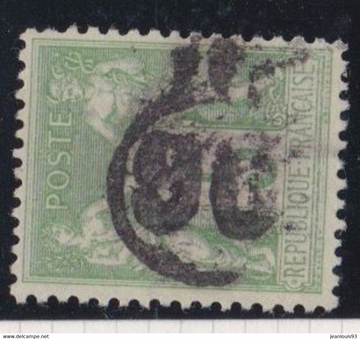 FRANCE - CACHET JOUR DE L'AN CHIFFRE 90 DANS CERCLE SUR 75 TYPE SAGE COTE 20 EUR - Used Stamps