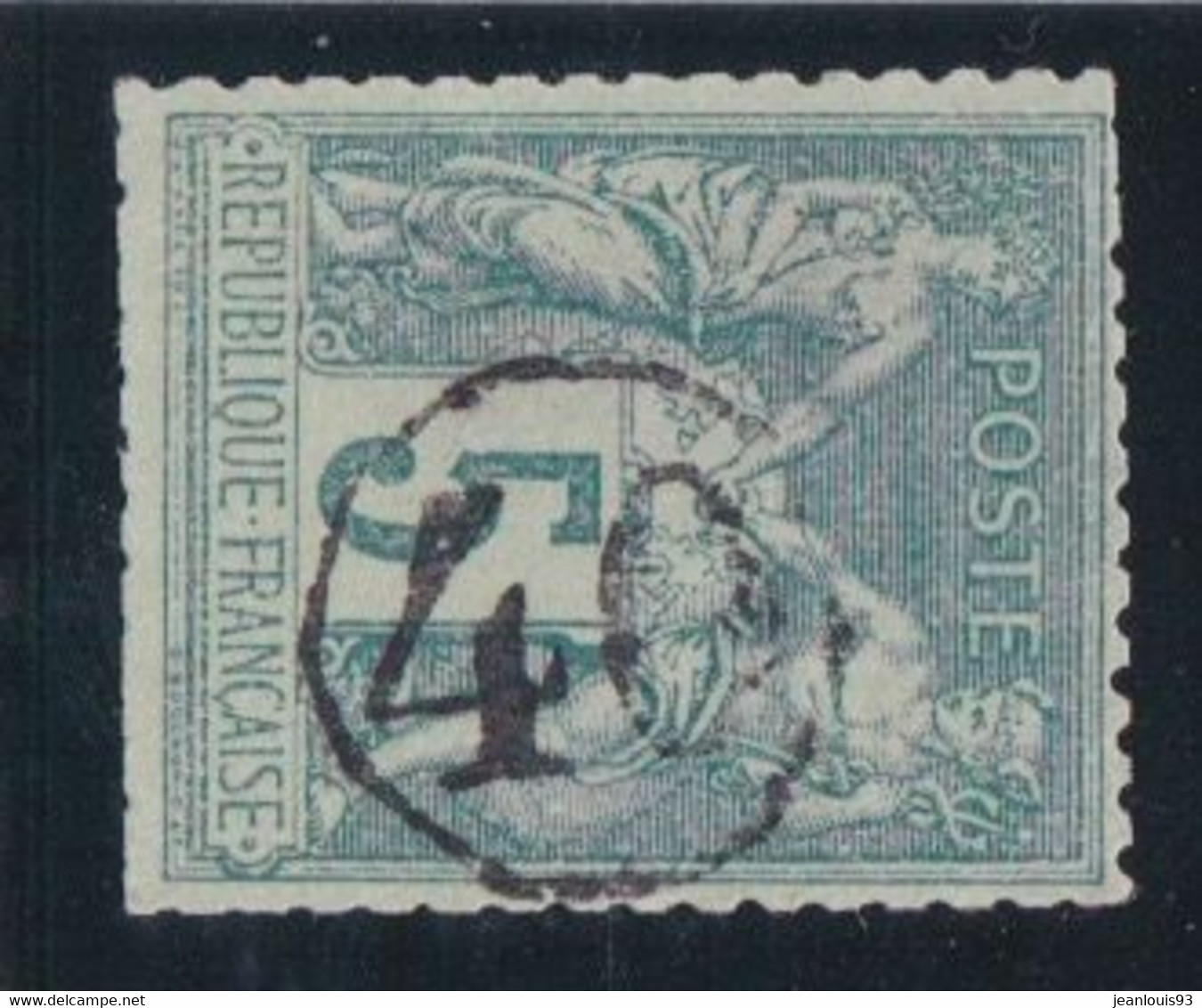 FRANCE - CACHET JOUR DE L'AN CHIFFRE 40 DANS CERCLE SUR 75 TYPE SAGE COTE 30 EUR - Used Stamps