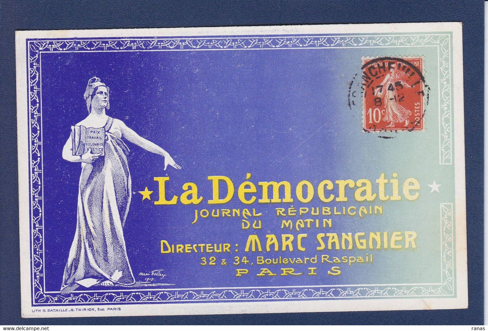 CPA SANGNIER Le Sillon Politique Marc Sangnier écrite Presse La Démocratie - Political Parties & Elections