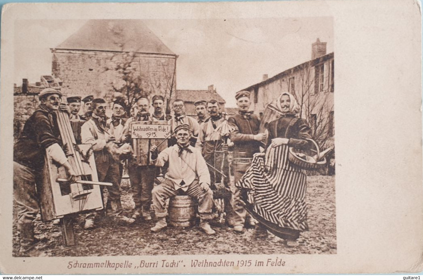 Carte De Franchise Militaire D'Allemagne Illustré Militaire Orchestre Instruments De Musique (1916) - Musica