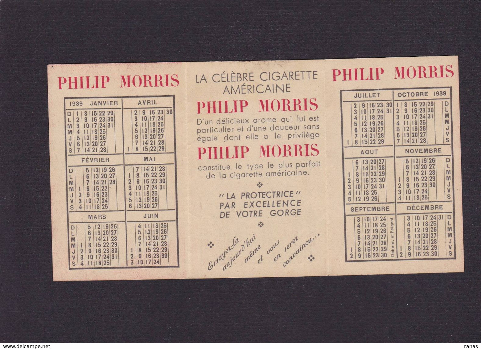 CPA Calendrier Tabac Cigarettes Philip Morris En 3 Volets Voir Scans - Petit Format : 1921-40