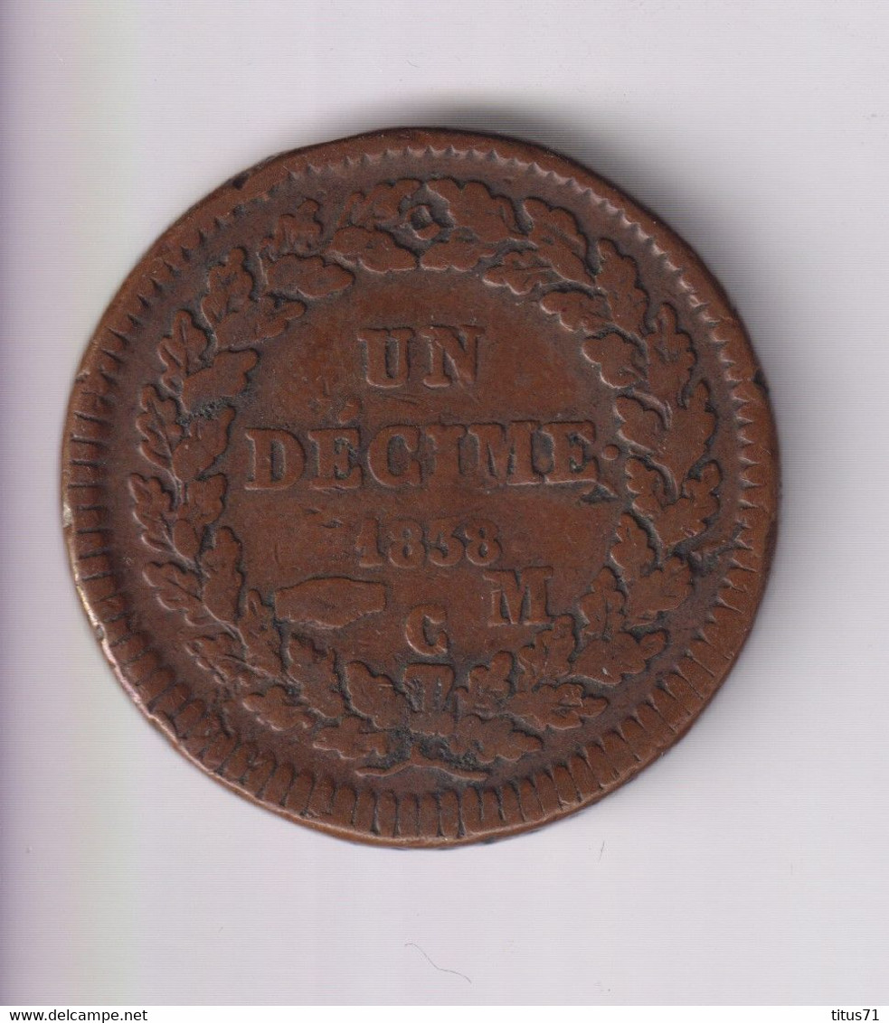 Un Décime / 10 Centimes Monaco 1838 MC Honoré V - Charles III.