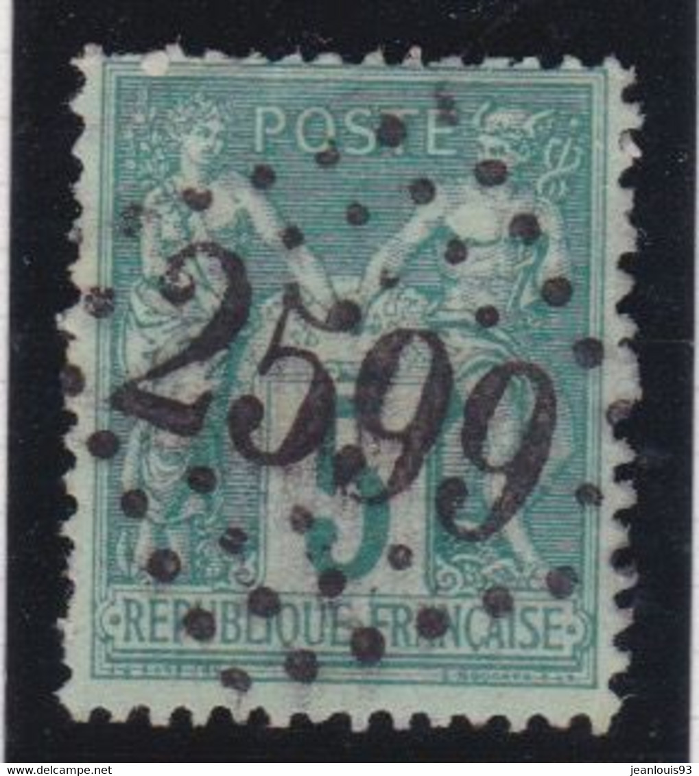 FRANCE - CACHET JOUR DE L'AN GC 2312 2451 2599 SUR 75 TYPE SAGE COTE 17 EUR - Used Stamps
