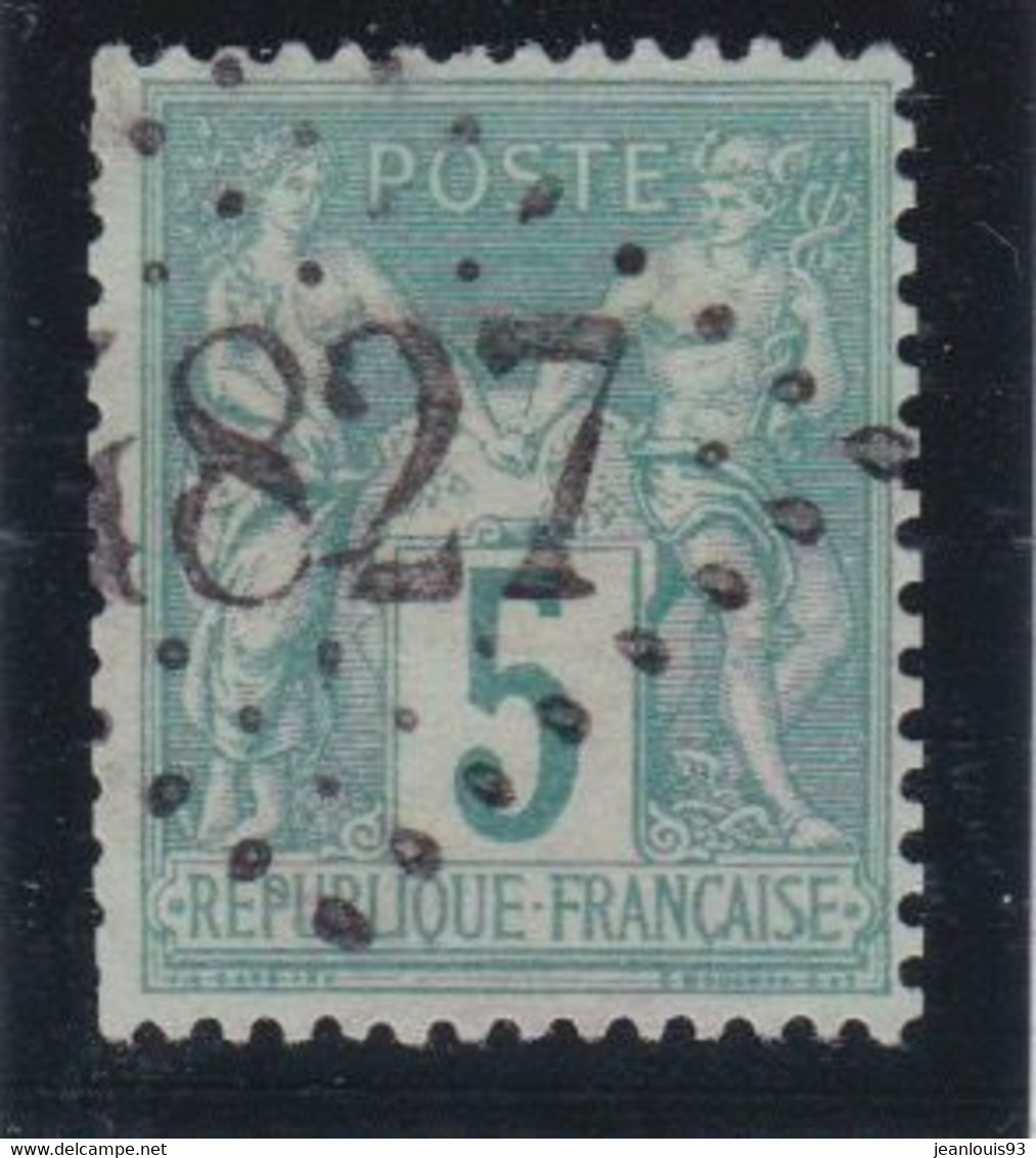 FRANCE - CACHET JOUR DE L'AN GC 4827 SUR 75 TYPE SAGE COTE 20 EUR - Used Stamps