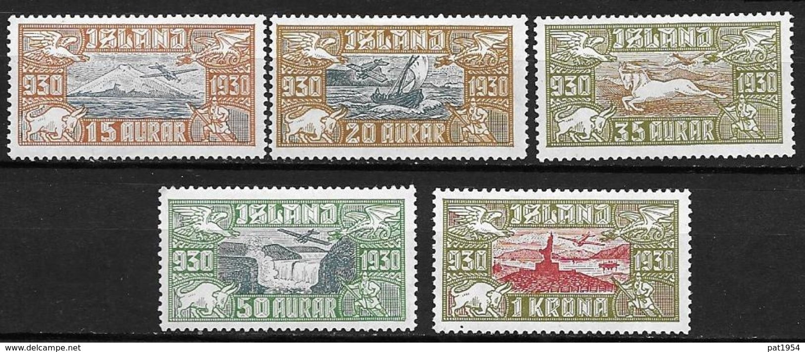 Islande 1930 Poste Aérienne N° 4/8  Neufs * MLH, Cote 235 Euros - Luftpost