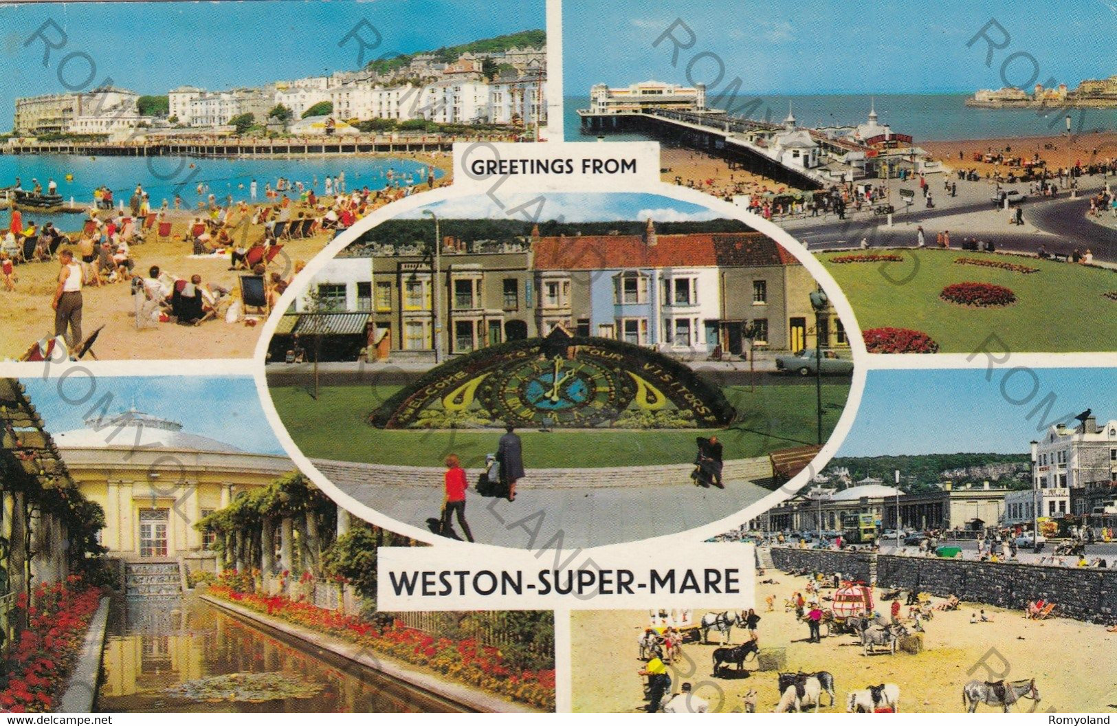 CARTOLINA  GREETINGS FROM WESTON-SUPER-MARE,SOMERSET,INGHITERRA,REGNO UNITO,VIAGGIATA 1969 - Weston-Super-Mare