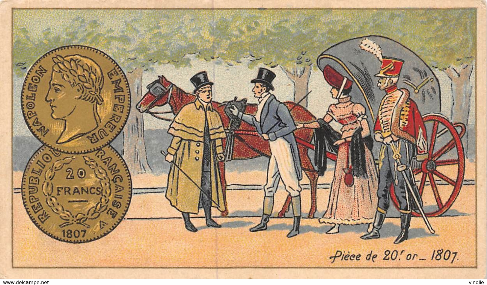 P.21-FO-1551 : IMAGE. CHROMOLITHOGRAPHIE. THEME MONNAIE. PIECE DE 20 F OR 1807 - Non Classés