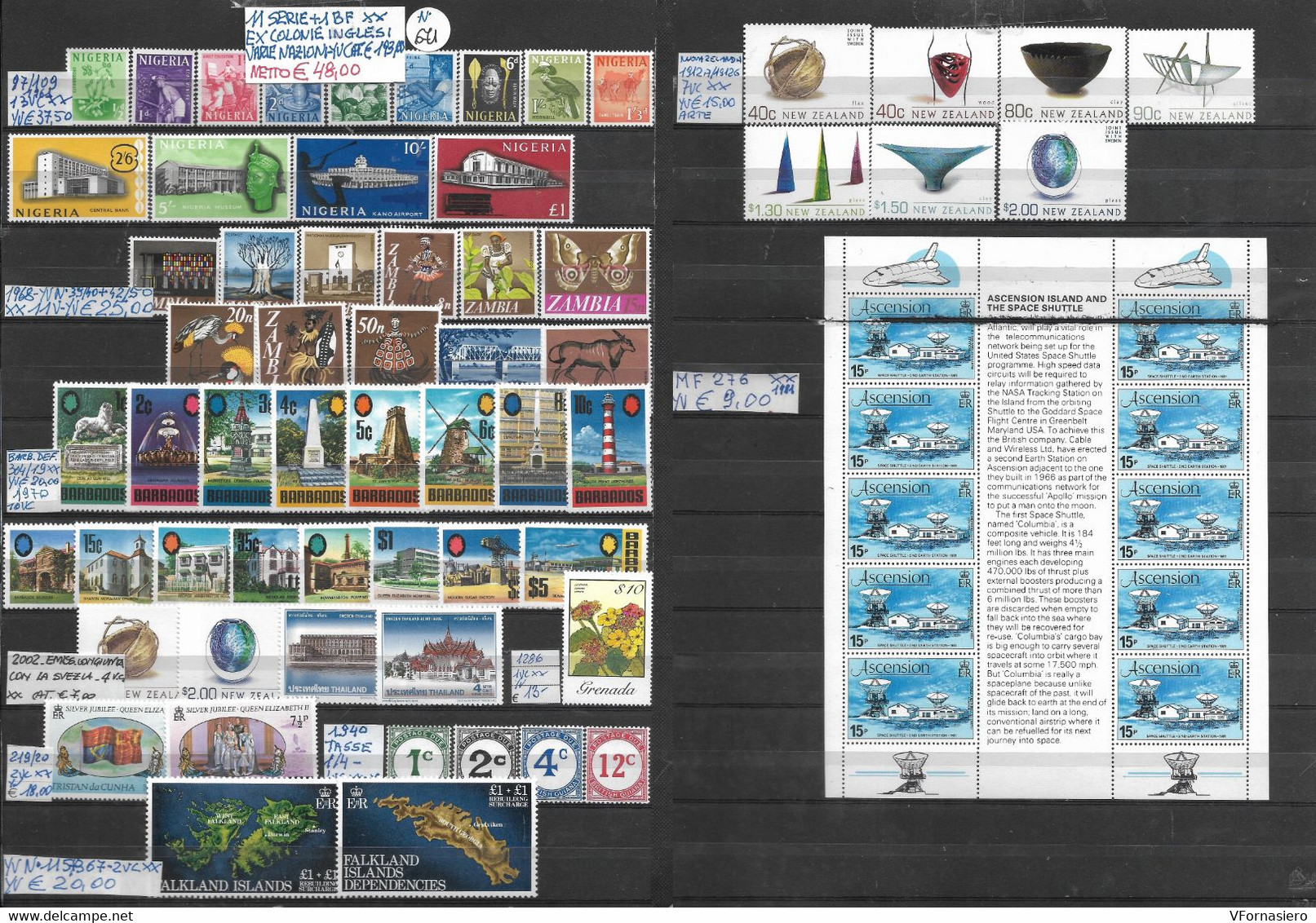 EX COLONIE INGLESI **1961/2002 VARIE NAZIONI, 11 SERIE CON FOGLIETTO E SEGNATASSE - Unused Stamps