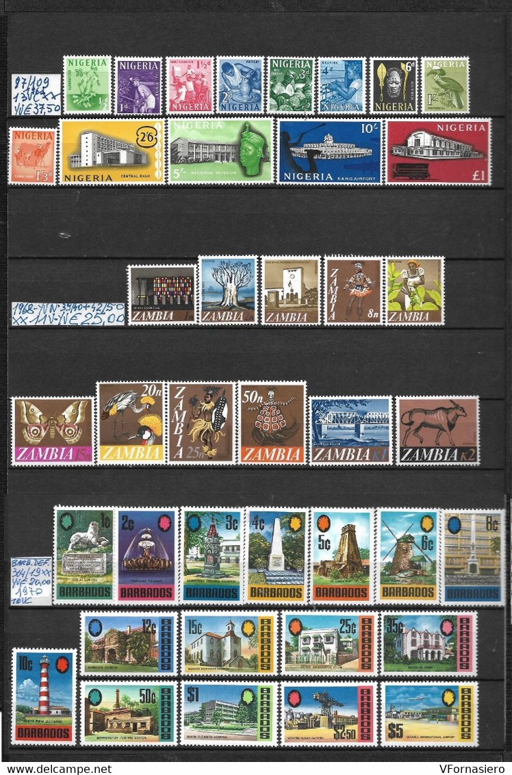 EX COLONIE INGLESI **1961/2002 VARIE NAZIONI, 11 SERIE CON FOGLIETTO E SEGNATASSE - Unused Stamps