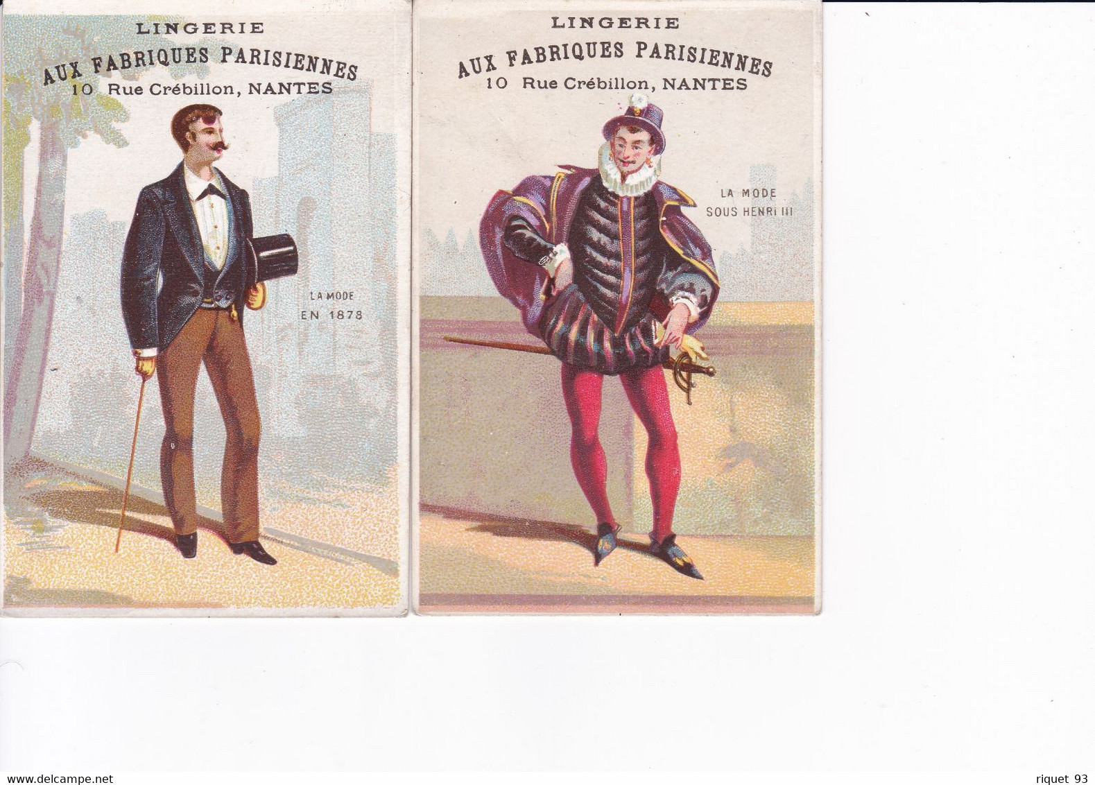 Lot 2 Images - La Maison De Lingerie -"AUX FABRIQUES PARISIENNE" -La Mode - Andere & Zonder Classificatie