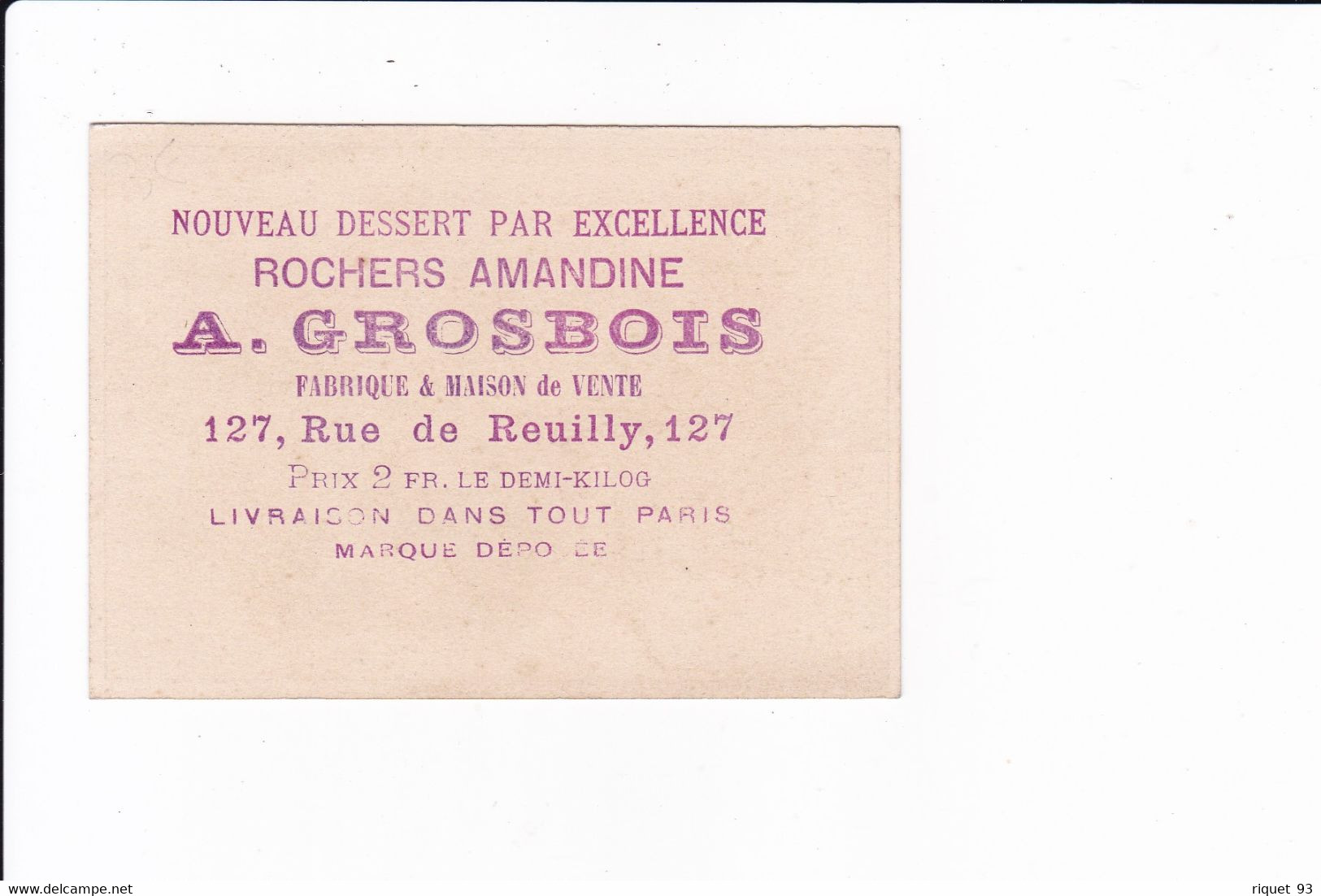 Lot 3 Images - Dessert Rochers Amandine - A . GROSBOIS - Autres & Non Classés