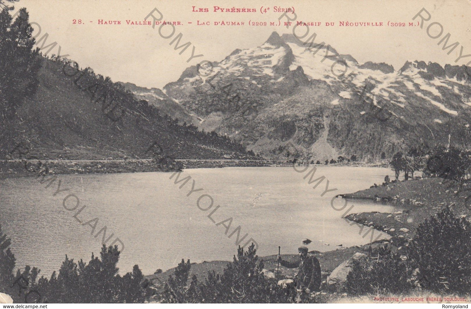 CARTOLINA  HAUTE VALLEE D"AURE,HAUTES PYRENEES,.FRANCIA,LAC D"AUMAR ET MASSIF DU NEOVIELLE M.3092,NON VIAGGIATA - Vielle Aure