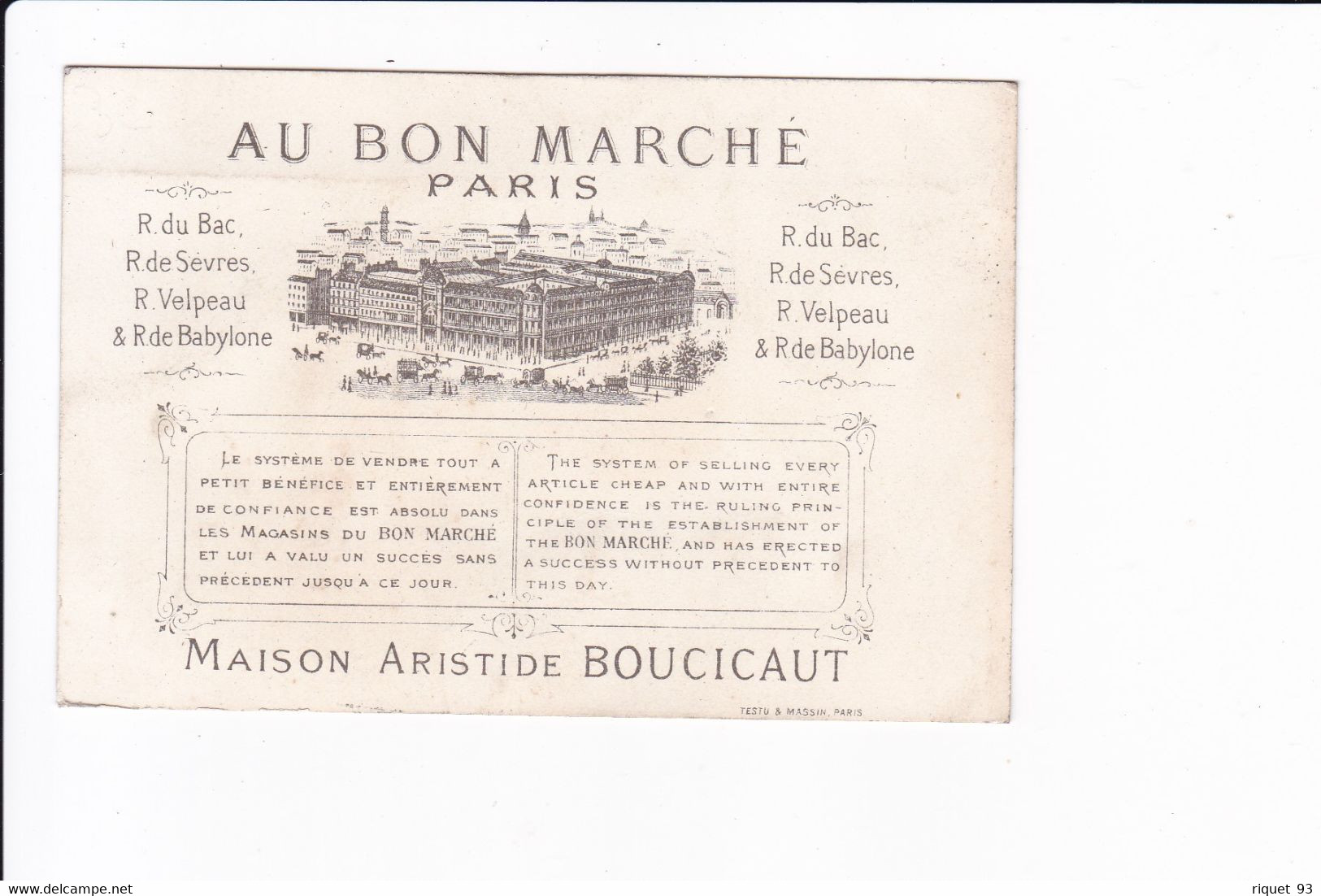 Lot 2 Images - AU BON MARCHE - Petits Enfants - Au Bon Marché