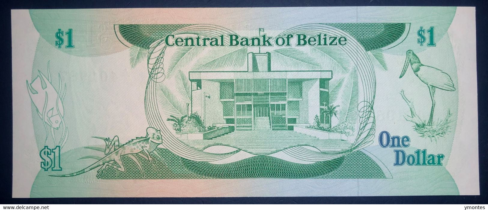 UNC Belize Banknote 1 Belizian Dollar P46a (11/01/1983) - Belize