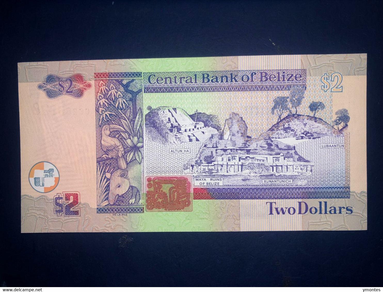 UNC Belize Banknote 2 Belizian Dollars P60b  (01/01/2002) - Belize