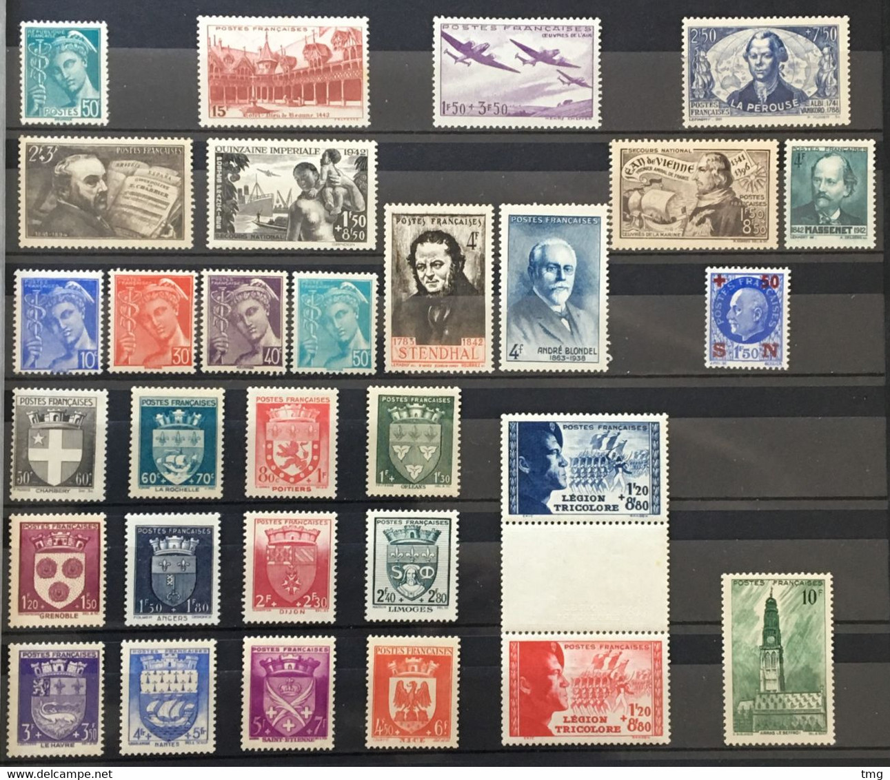 1942 (**) MNH Année Complète 1942 YT 538 à 567 - 30 Valeurs Neufs (côte 98 Euros) France – Kr4lot - 1940-1949