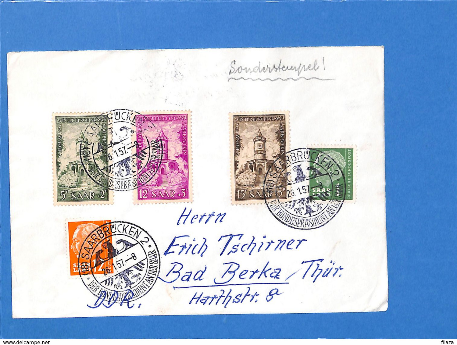 Saar 1957 Lettre De Saarbrücken (G2660) - Storia Postale