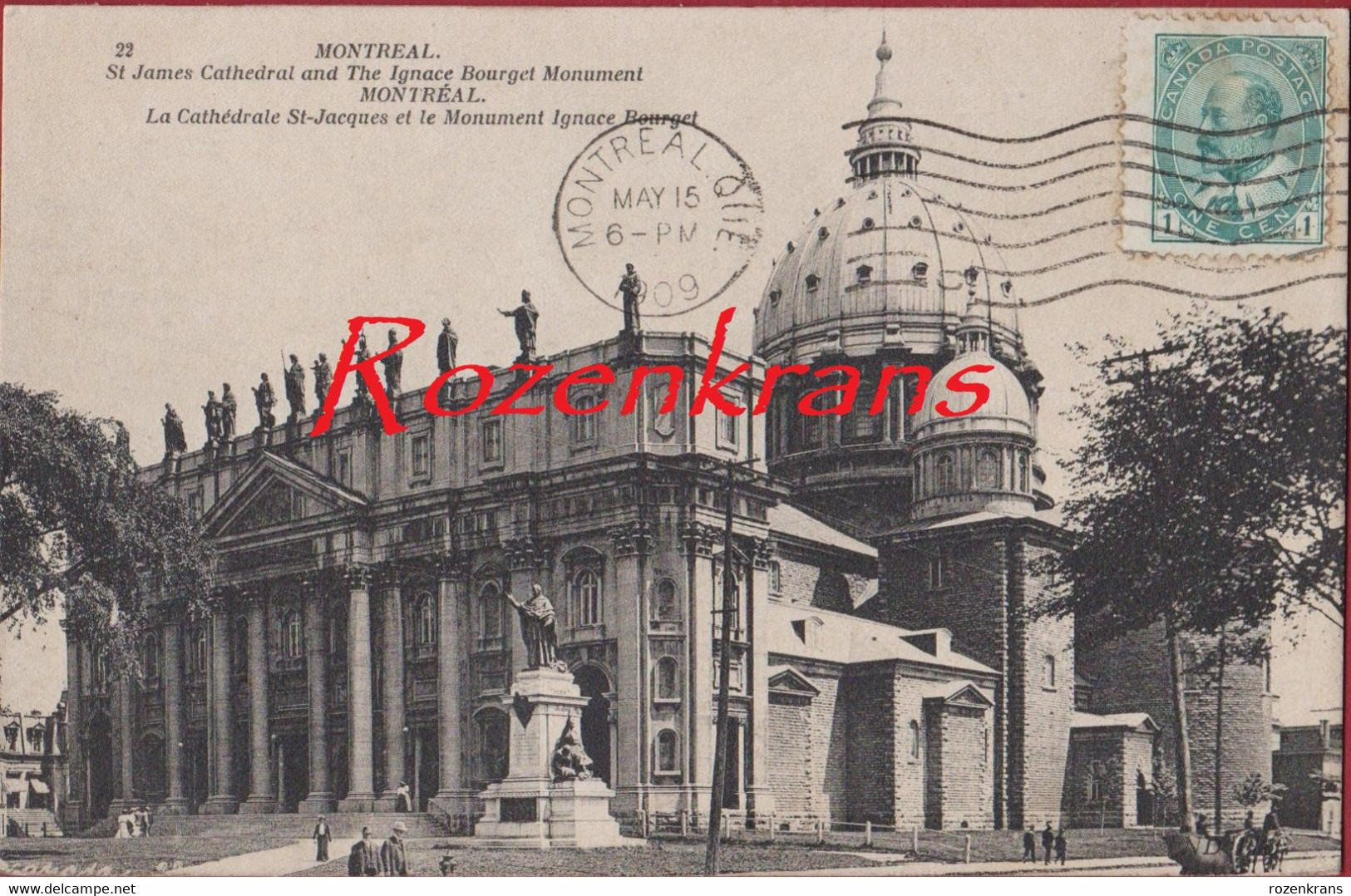 Canada Quebec Montreal St James Cathedral And The Ignace Bourget Monument 1909 St Jacques (In Very Good Condition) - Montreal