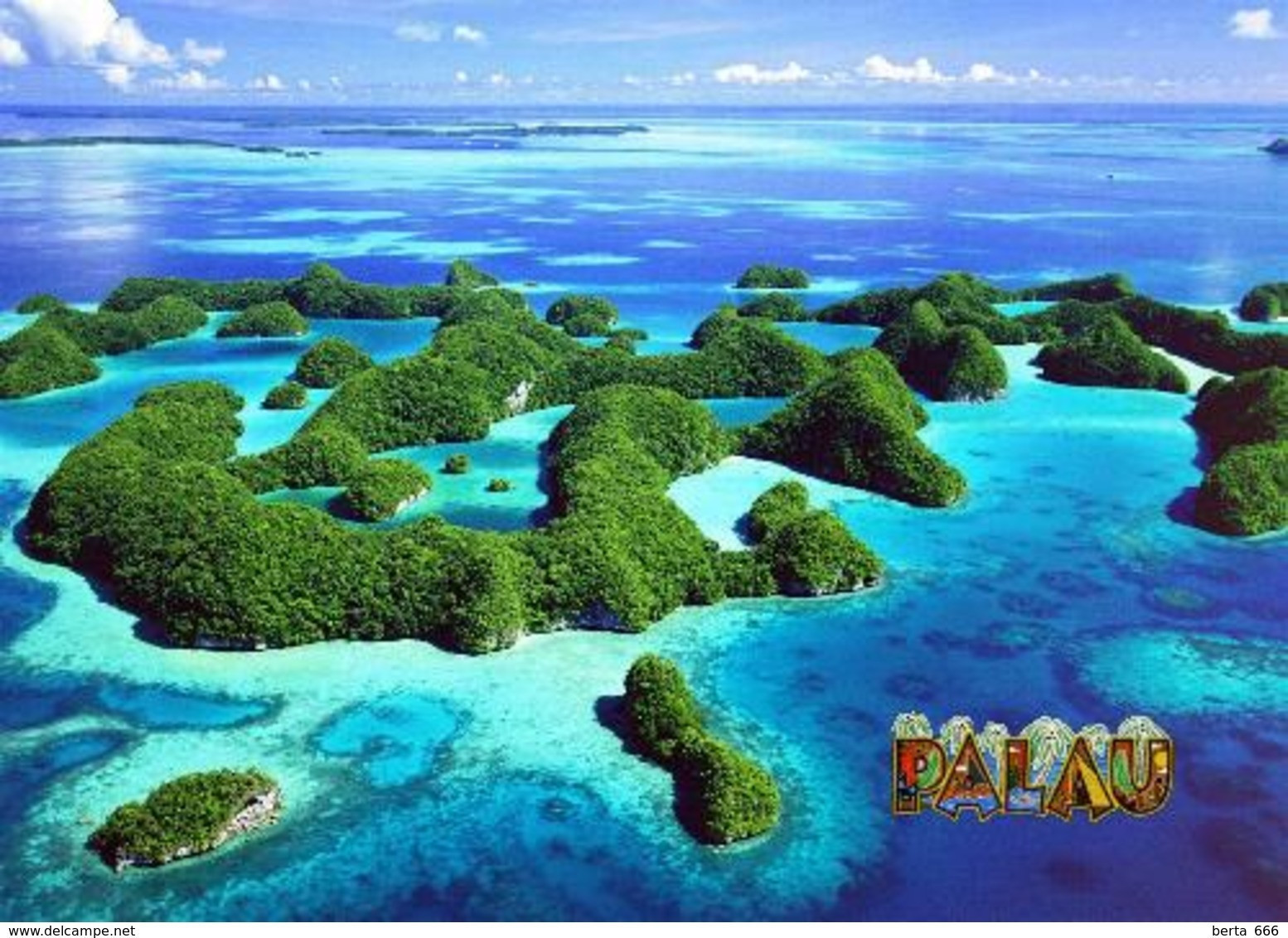 Palau Southern Lagoon Aerial View UNESCO New Postcard - Palau