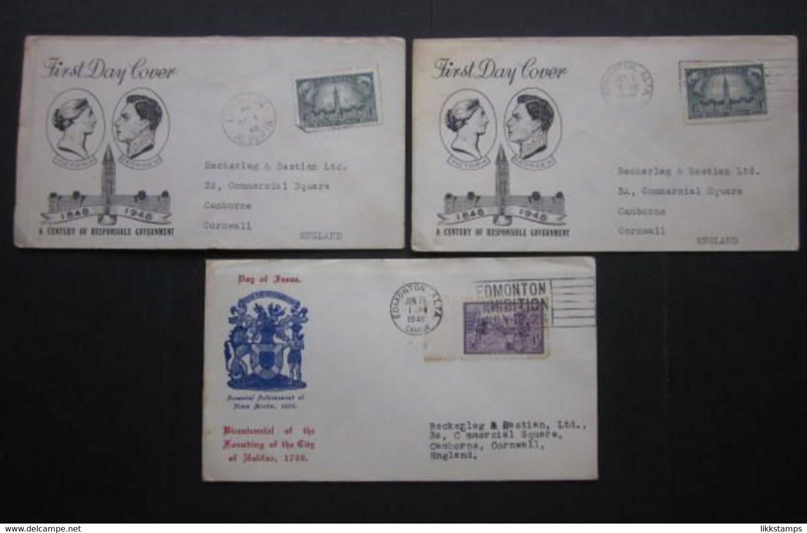 1948-1949 THREE CANADIAN FIRST DAY COVERS. ( 02125 ) - ....-1951