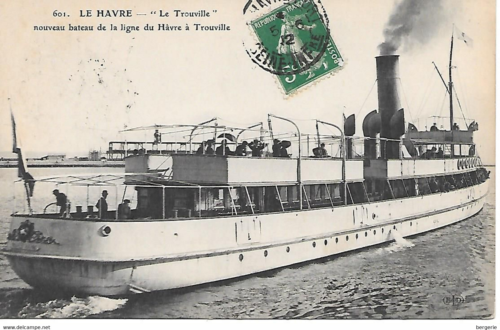 A/ 306          76      Le Havre             "le Trouville"  Nouveau Bateau De La Ligne Du Havre à Trouville - Portuario