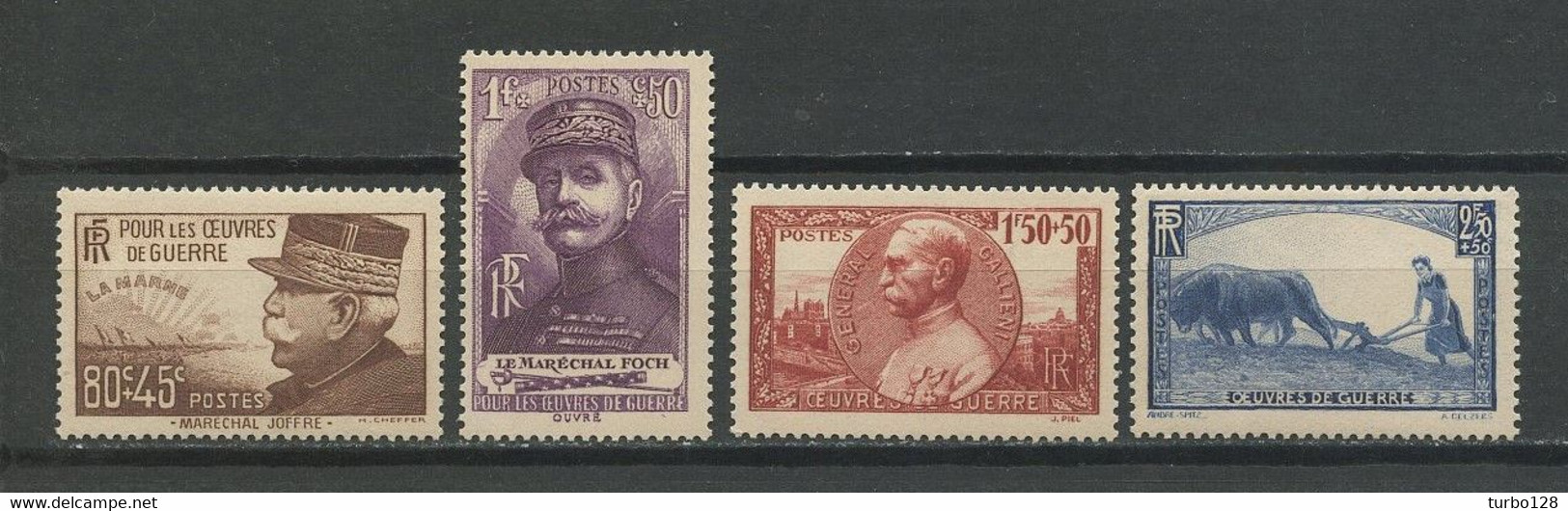 FRANCE 1940 N° 454/457 ** Neufs MNH Superbes C 52 € Oeuvres De Guerre Labour Animaux Bovins Joffre Foch Galliéni - Unused Stamps