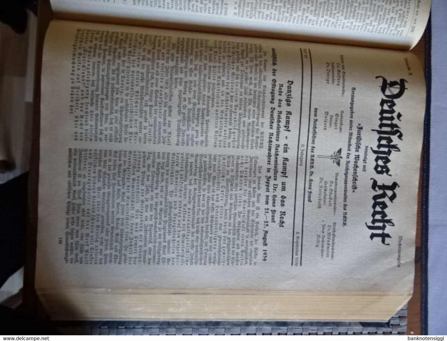 Buch "Deutsches Recht vereinigt mit Juristische Wochenschrift " 1939