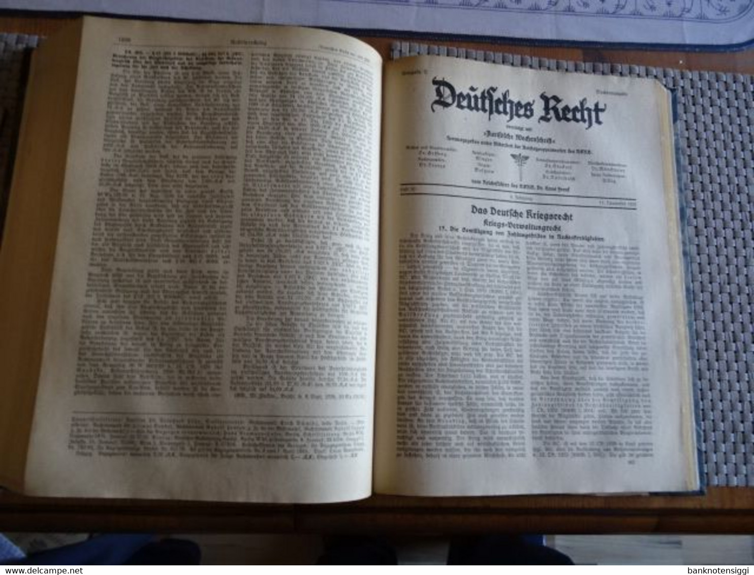 Buch "Deutsches Recht vereinigt mit Juristische Wochenschrift " 1939