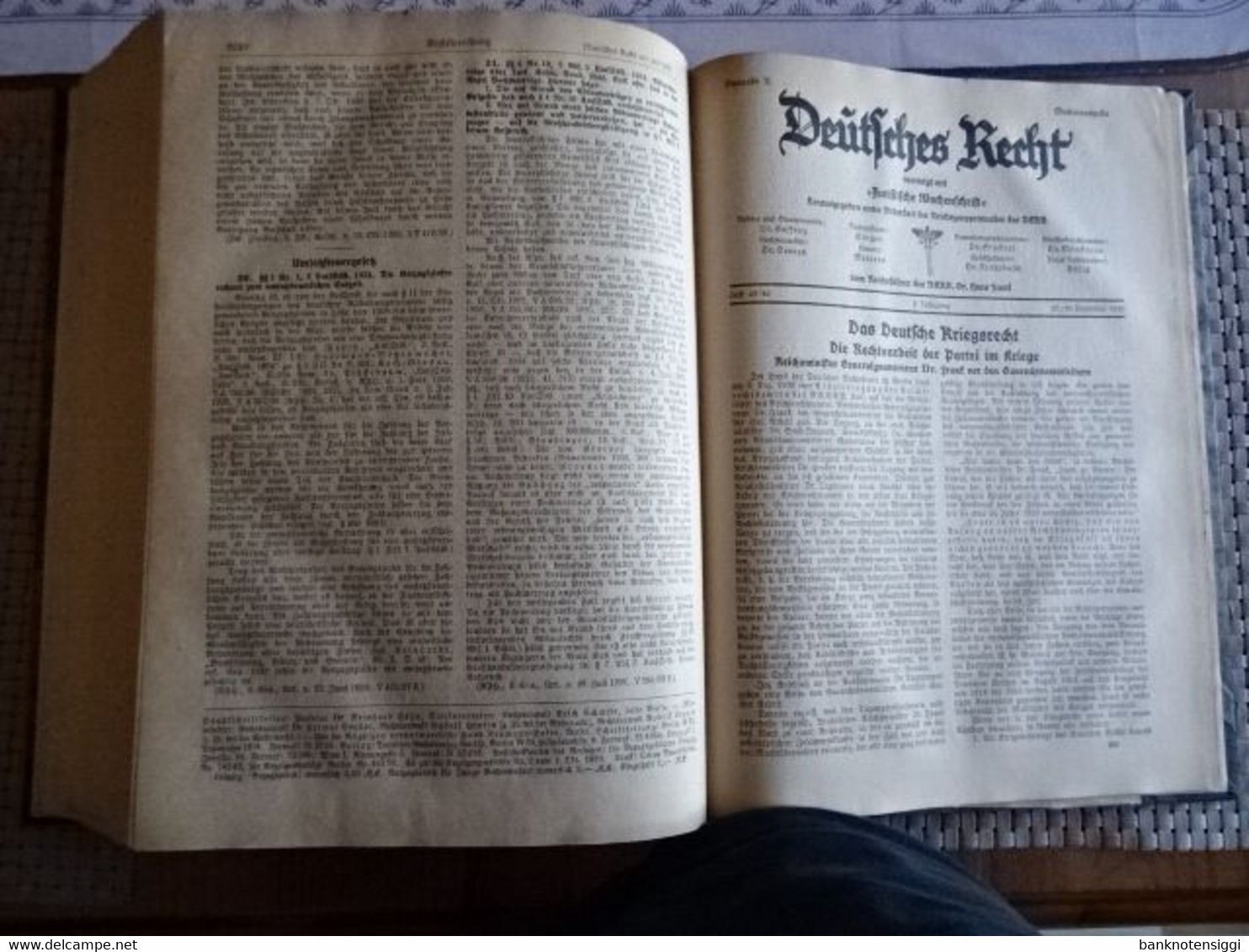 Buch "Deutsches Recht vereinigt mit Juristische Wochenschrift " 1939