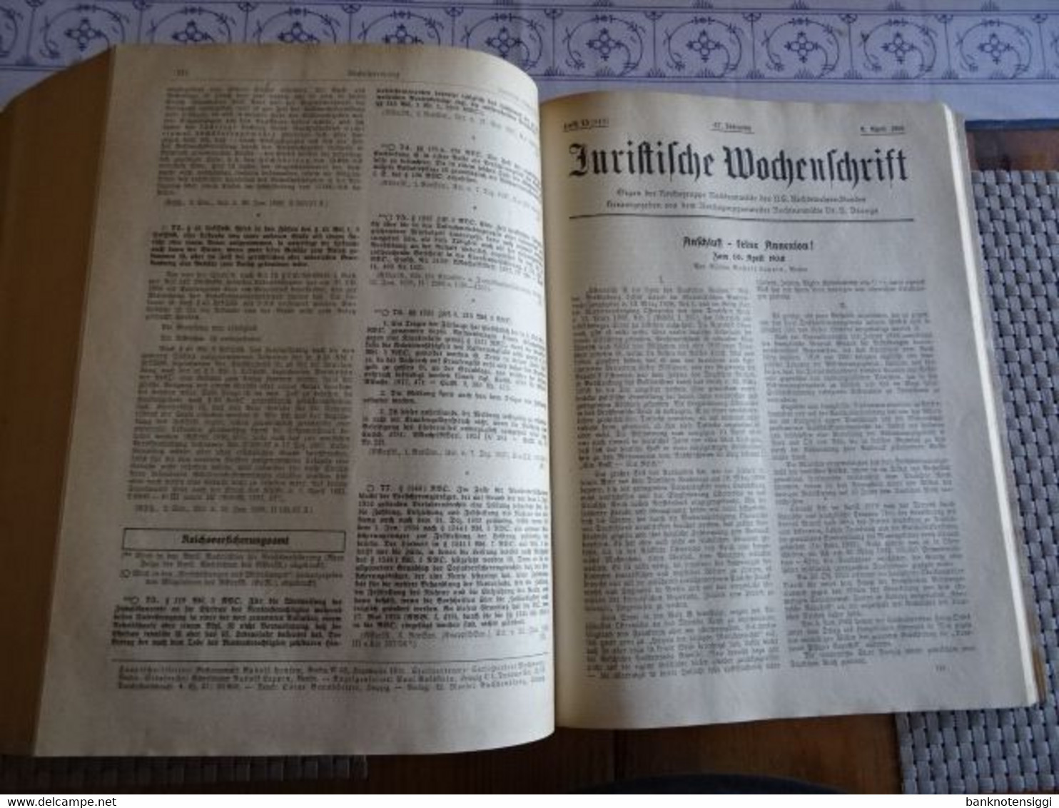 Buch "Juristische Wochenzeitschrift 67 Jahrgang 1938 Band 1 Seite 1-1136