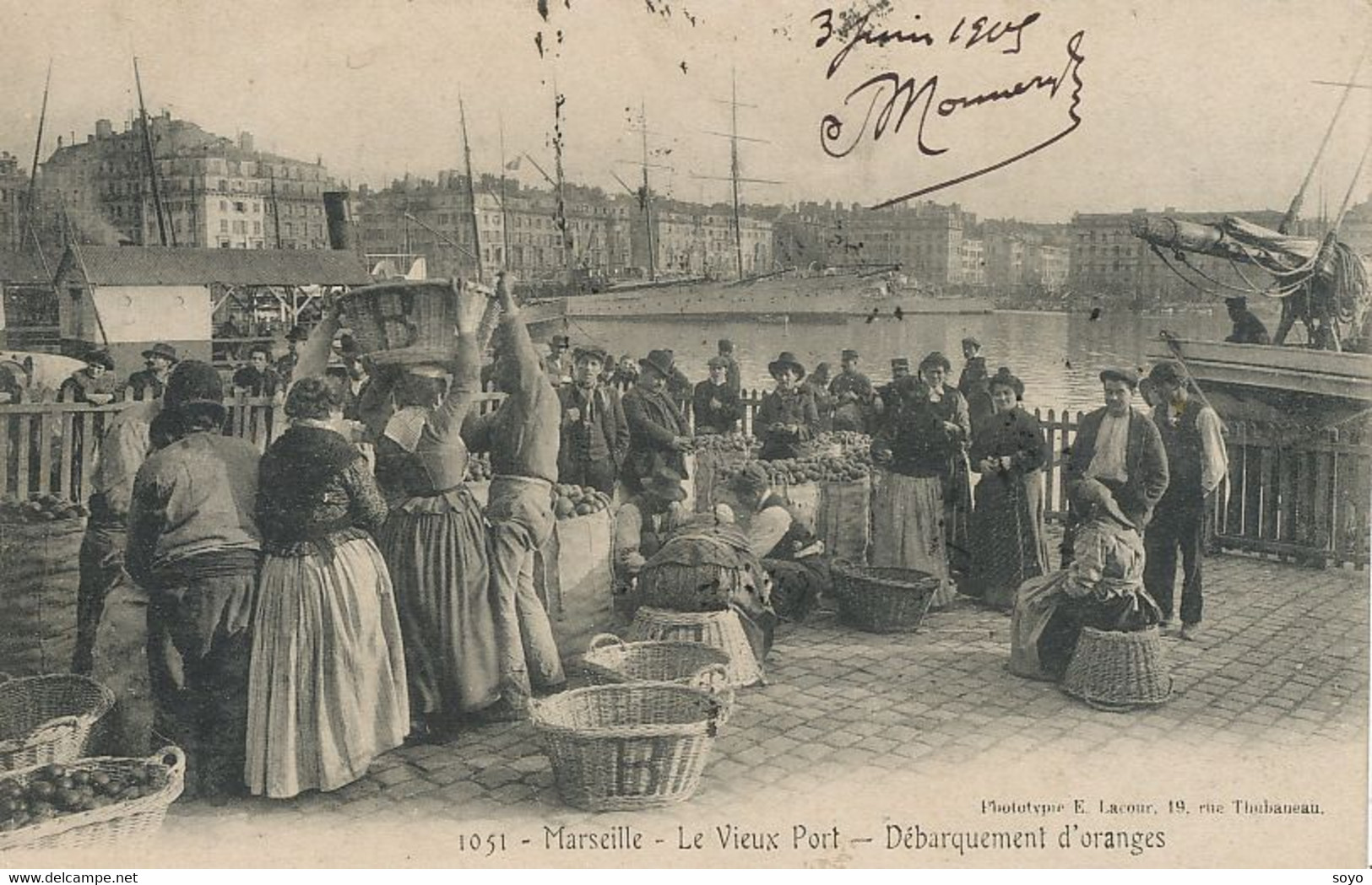 Debarquement Oranges à Marseille  Envoi à Notaire Cinquin St Georges De Reneins Rhone - Mercaderes
