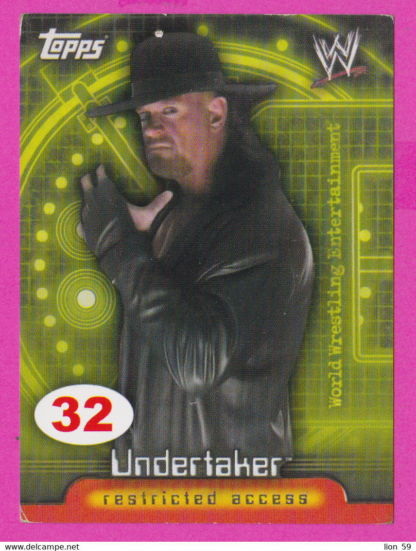 264822 / # 32 Undertaker , Restricted Access , Topps  , WrestleMania WWF , Bulgaria Lottery , Wrestling Lutte Ringen - Trading-Karten