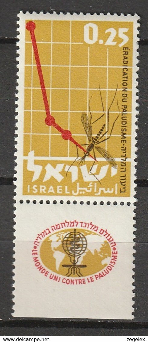 ISRAEL 1962 ** Malaria Decline Full TAB, MNH ** Yvert 217  Scott 218 - Neufs (avec Tabs)