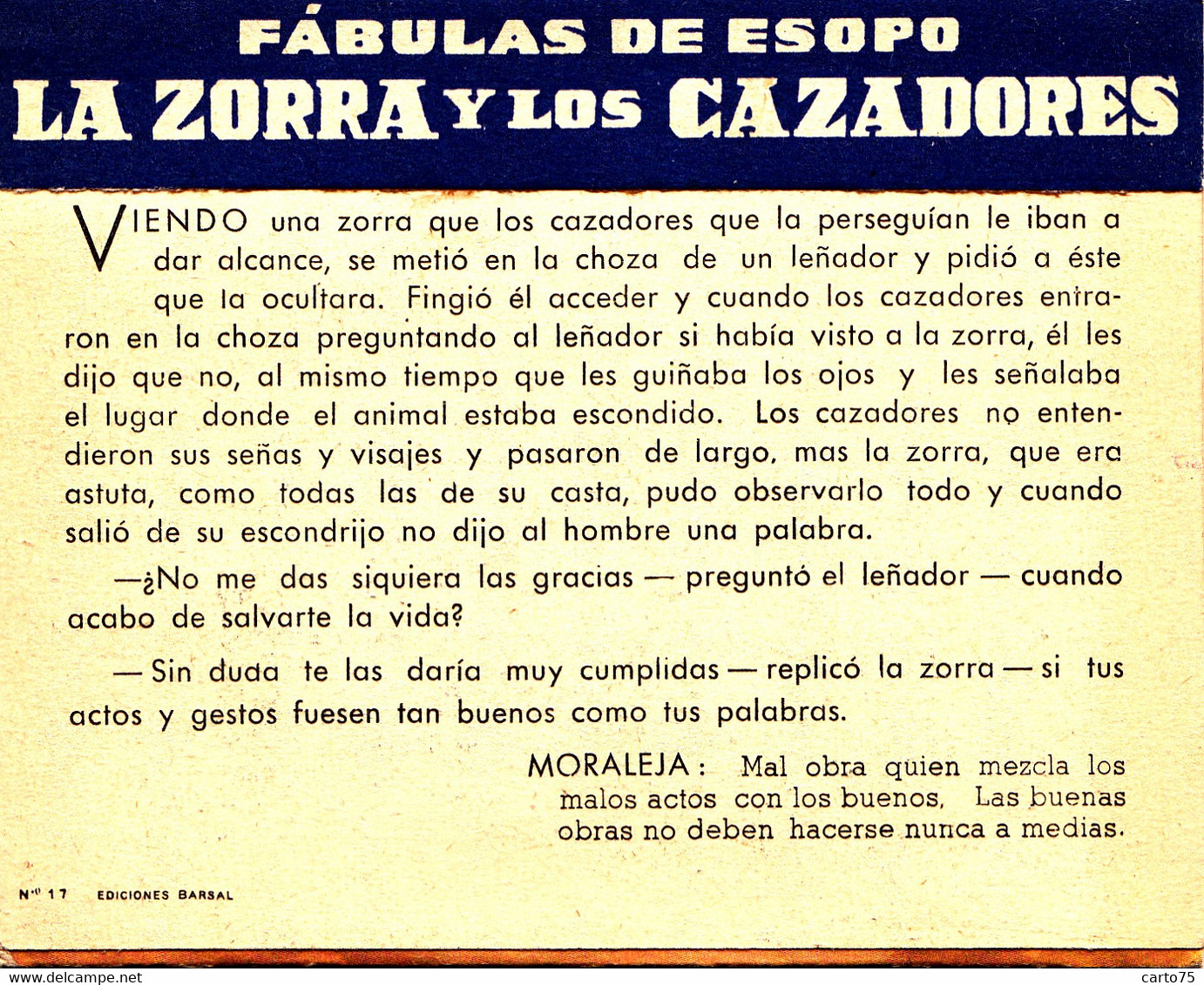 Fables - Fable Esope - Fabulas De Esopo - La Zorra Y Cazadores - Renarde Et Chasseurs - Carte à Système Diorama Relief - Fairy Tales, Popular Stories & Legends