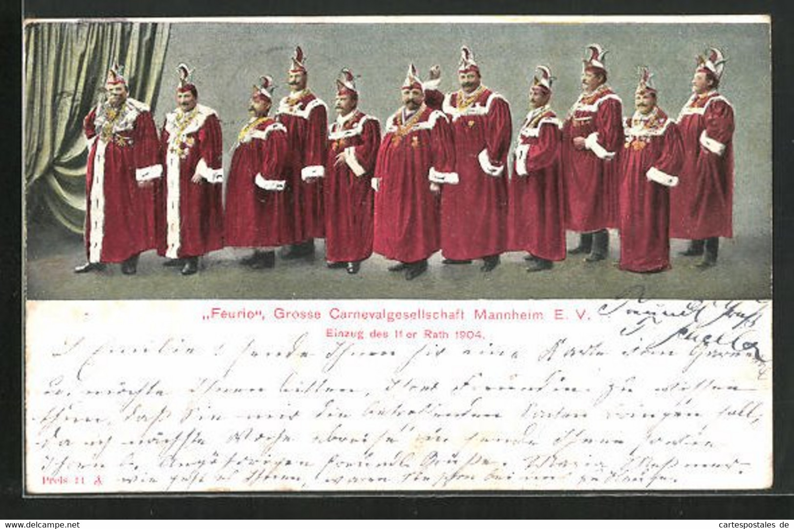 AK Mannheim, Feurio, Grosse Carnevalgesellschaft Mannheim E. V., Einzug Des 11er Rath 1904 - Carnaval