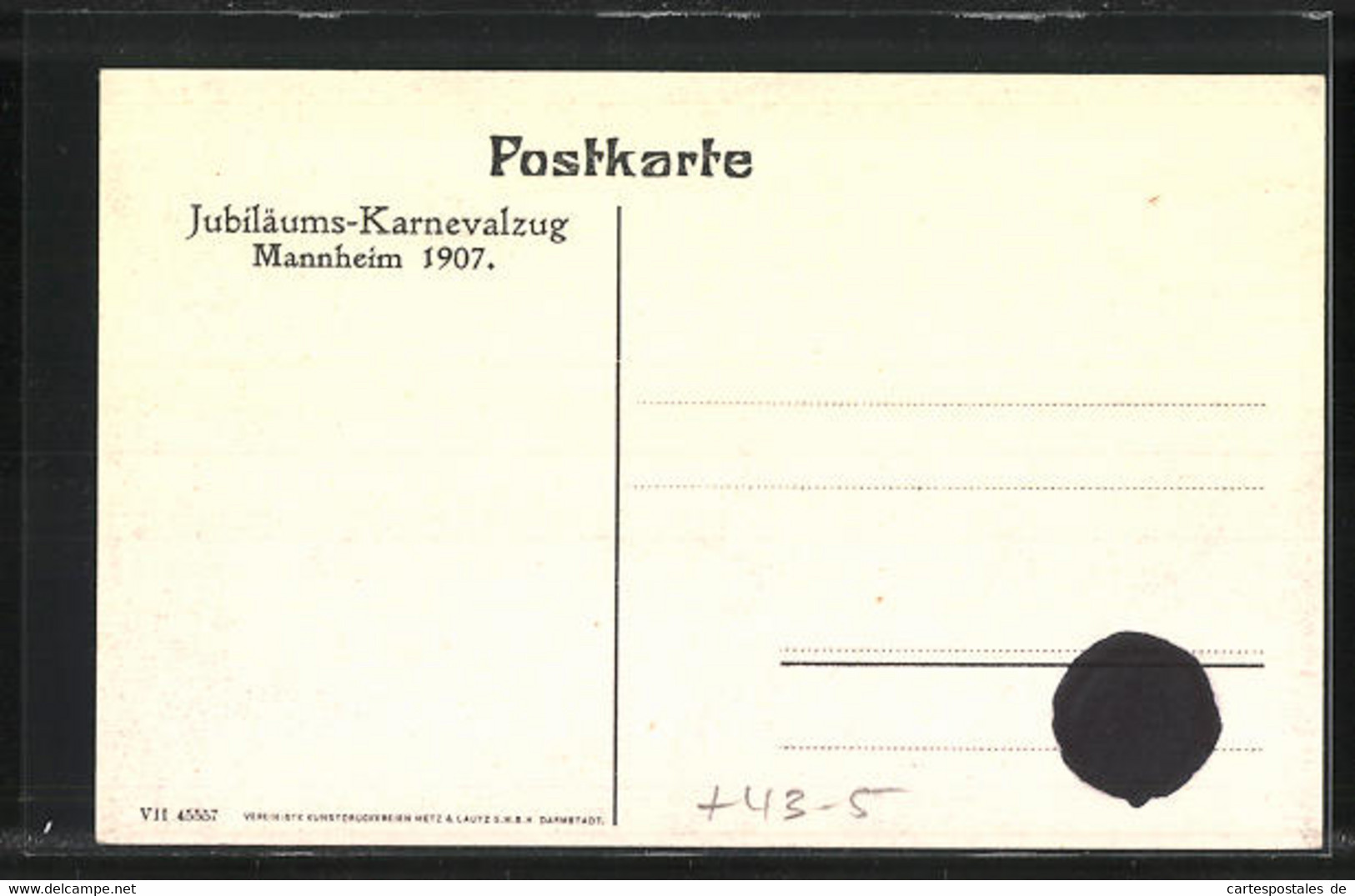 AK Mannheim, Jubilääums-Karnevalzug 1907, Prinzenwagen: Seine Närrische Tollität Prinz Karneval Jakobus I. - Carnaval