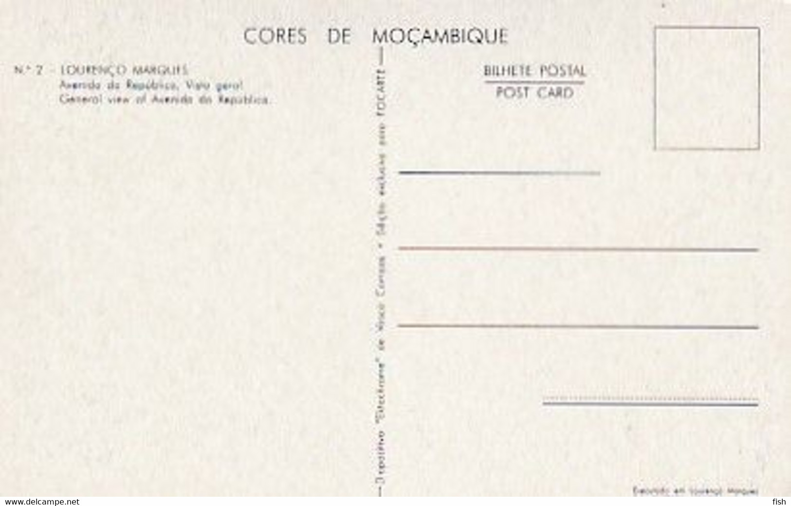 Mozambique ** & Postal , Portugal Ultramar Avenida Da Republica, General View, Lourenco Marques, Mozambique (6888) - Mozambique