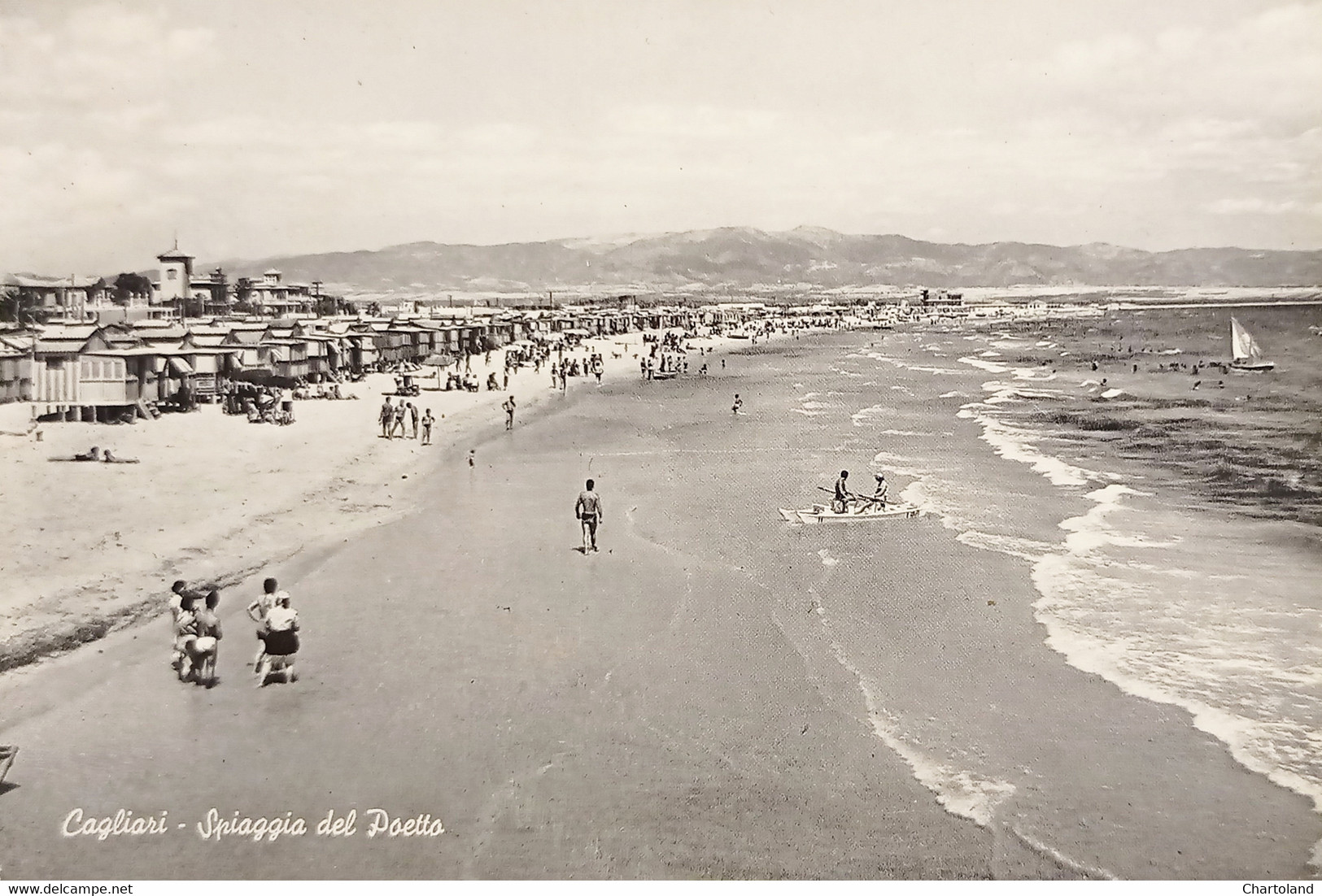 Cartolina - Cagliari - Spiaggia Del Poetto - 1955 - Cagliari