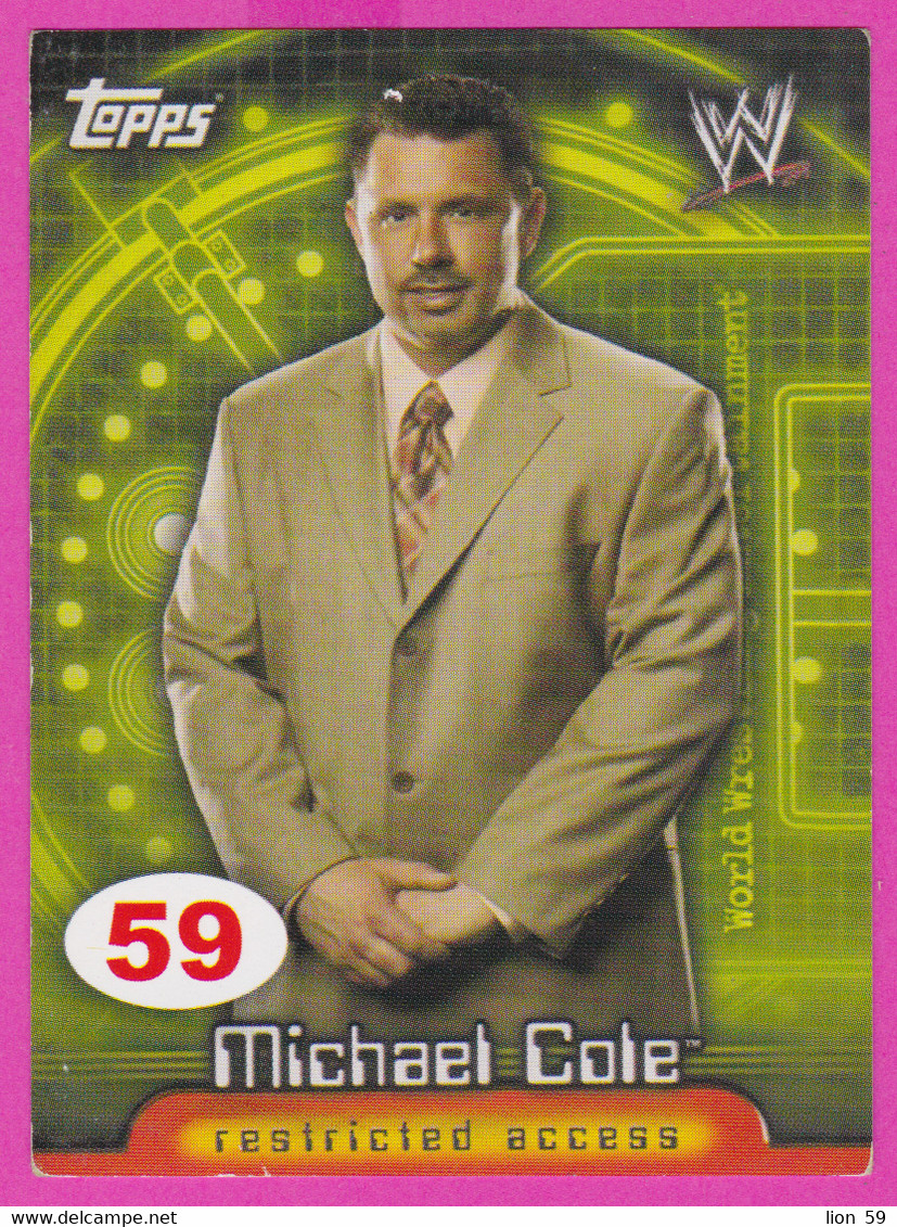 264845 / # 59  Michael Cole - Commentator , Restricted Access , Topps  , WrestleMania WWF , Bulgaria Lottery , Wrestling - Trading-Karten