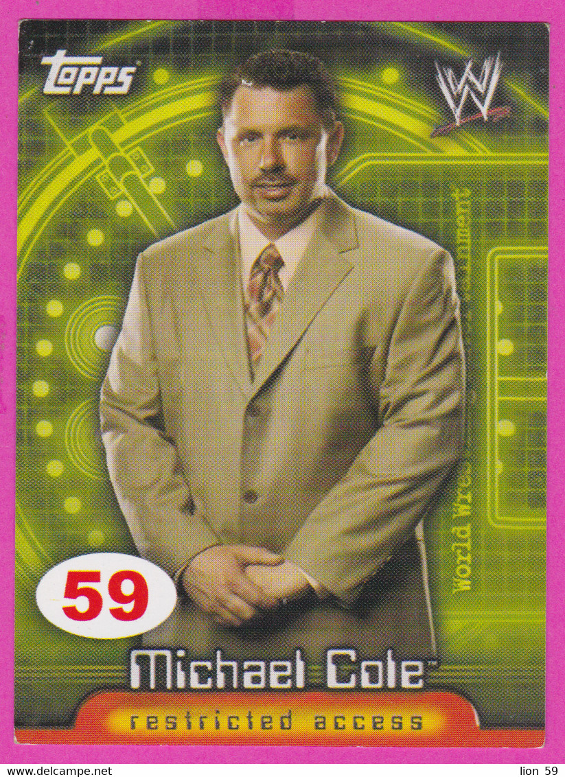 264846 / # 59  Michael Cole - Commentator , Restricted Access , Topps  , WrestleMania WWF , Bulgaria Lottery , Wrestling - Trading-Karten